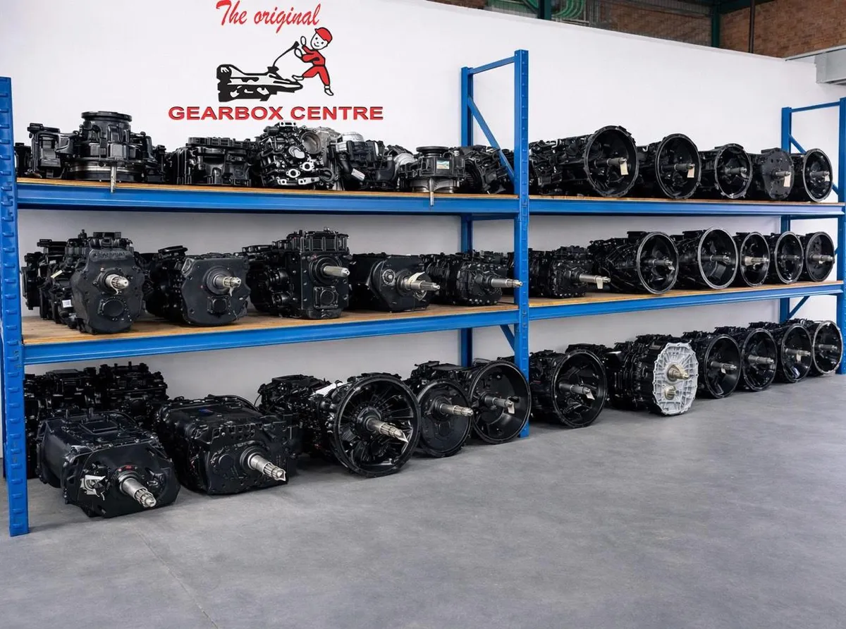 Gearbox Workshop — Shelves of reconditioned units